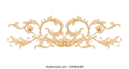 Decorative elements In baroque, rococo, victorian, renaissance style. Trendy frolar vintage pattern.  Vector illustration.
