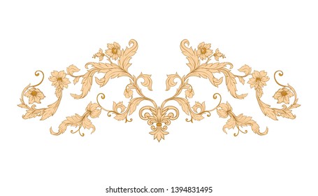 Decorative elements In baroque, rococo, victorian, renaissance style. Trendy frolar vintage pattern.  Vector illustration.
