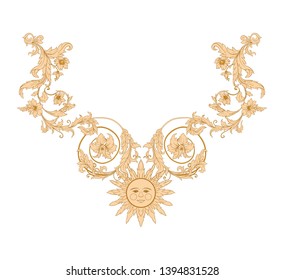 Decorative elements In baroque, rococo, victorian, renaissance style. Trendy frolar vintage pattern.  Vector illustration.
