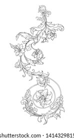Decorative elements In baroque, rococo, victorian, renaissance style. Trendy frolar vintage pattern.  Vector illustration. Outline hand drawing vector illustration.
