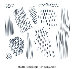 Decorative elements. Scribble in the doodle style. Monochrome vector illustration.