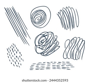 Decorative elements. Scribble in the doodle style. Monochrome vector illustration.