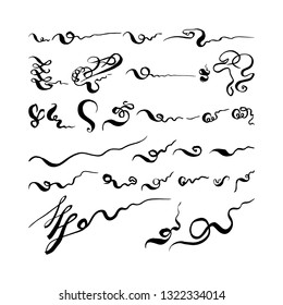 decorative elements set. hand-drawn vector illustration on white background