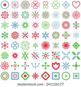Decorative elements set various shapes