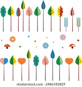 Elementos decorativos con setas y flores estilizadas en estilo retro, Vector