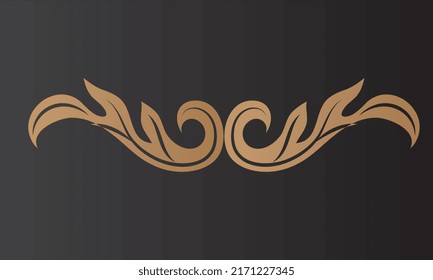 decorative elements symmetrical swirled sketch