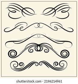 decorative elements templates elegant classic swirled symmetric shapes