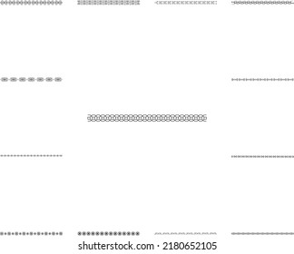 Elementos decorativos, icono de separador de texto en una colección con otros elementos