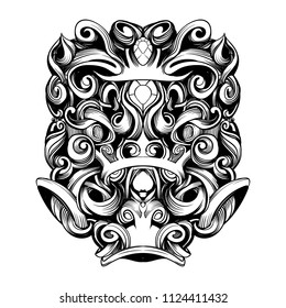 decorative elements in vintage style for decoration layout, framing, for text for advertising, vector illustration hands