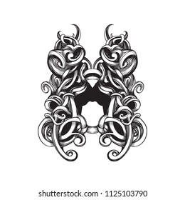 decorative elements in vintage style for decoration layout, framing, for text for advertising, vector illustration hands
