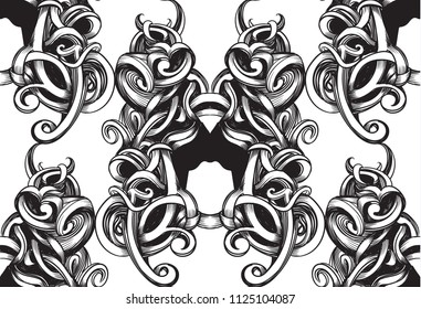 decorative elements in vintage style for decoration layout, framing, for text for advertising, vector illustration hands seamless texture