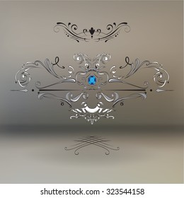 decorative elements in vintage style for decoration layout, framing, for tektsta for advertising, vector illustration hands