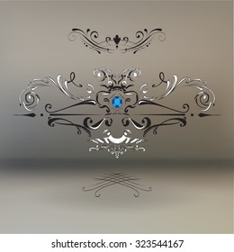 decorative elements in vintage style for decoration layout, framing, for tektsta for advertising, vector illustration hands