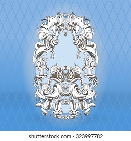 decorative elements in vintage style for decoration layout, framing,  for advertising, vector illustration hands