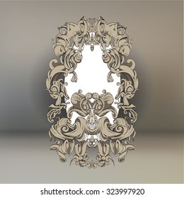 decorative elements in vintage style for decoration layout, framing,  for advertising, vector illustration hands