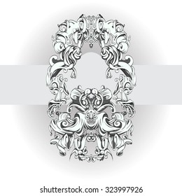 decorative elements in vintage style for decoration layout, framing,  for advertising, vector illustration hands