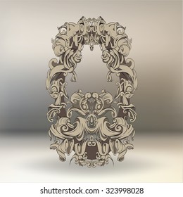 decorative elements in vintage style for decoration layout, framing,  for advertising, vector illustration hands