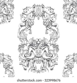 decorative elements in vintage style for decoration layout, framing,  for advertising, vector illustration hands, seamless texture