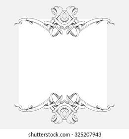 decorative elements in vintage style for decoration layout, framing, for tektsta for advertising, vector illustration hands