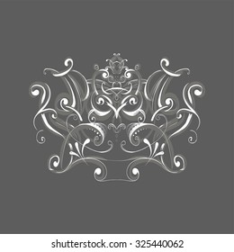 decorative elements in vintage style for decoration layout, framing, for tektsta for advertising, vector illustration hands