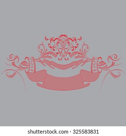 decorative elements in vintage style for decoration layout, framing, for tektsta for advertising, vector illustration hands