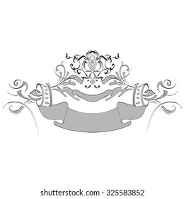 decorative elements in vintage style for decoration layout, framing, for tektsta for advertising, vector illustration hands