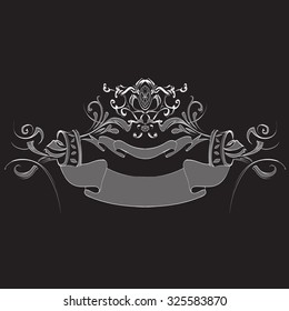 decorative elements in vintage style for decoration layout, framing, for tektsta for advertising, vector illustration hands