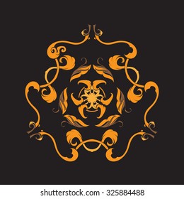 decorative elements in vintage style for decoration layout, framing.