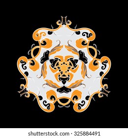 decorative elements in vintage style for decoration layout, framing.