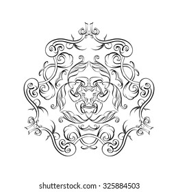decorative elements in vintage style for decoration layout, framing.