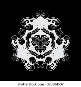 decorative elements in vintage style for decoration layout, framing.