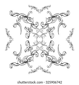 decorative elements in vintage style for decoration layout, framing.