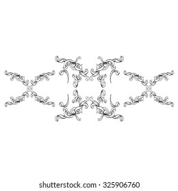 decorative elements in vintage style for decoration layout, framing, for text for advertising, vector illustration hands.