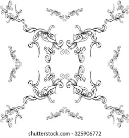 decorative elements in vintage style for decoration layout, framing, for text for advertising, vector illustration, seamless texture