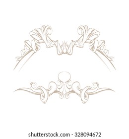 Decorative elements in vintage style for decoration layout, framing, for text for advertising, vector illustration