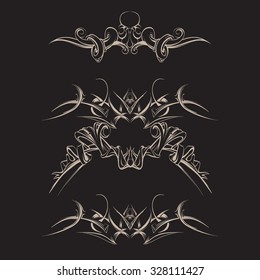 Decorative elements in vintage style for decoration layout, framing, for text for advertising, vector illustration