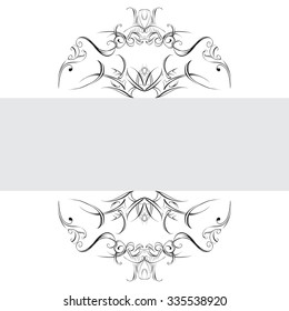 decorative elements in vintage style for decoration layout, framing, for tektsta for advertising, vector illustration hands