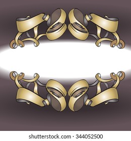 decorative elements in vintage style for decoration layout, framing, for tektsta for advertising, vector illustration hands