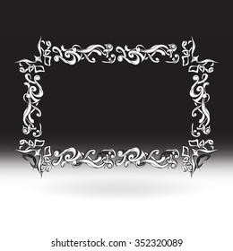 decorative elements in vintage style for decoration layout, framing, for text for advertising, vector illustration hands, set