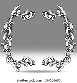 decorative elements in vintage style for decoration layout, framing, for text for advertising, vector illustration hands, radial, mandala, a circular ornamental doily