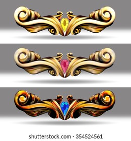 decorative elements in vintage style for decoration layout, framing, for text for advertising, vector illustration hands