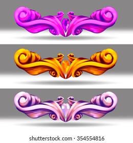 decorative elements in vintage style for decoration layout, framing, for text for advertising, vector illustration hands