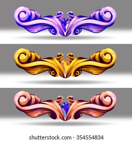 decorative elements in vintage style for decoration layout, framing, for text for advertising, vector illustration hands