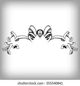 decorative elements in vintage style for decoration layout, framing, for text for advertising, vector illustration hands