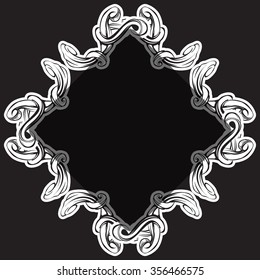 decorative elements in vintage style for decoration layout, framing, for text for advertising, vector illustration hands