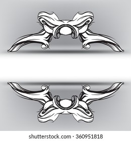 decorative elements in vintage style for decoration layout, framing, for text for advertising, vector illustration hands, ornamental part of the frame
