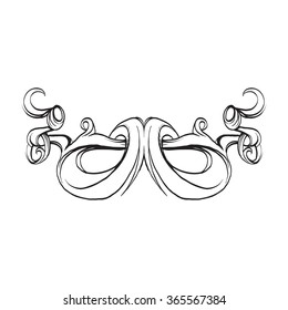 decorative elements in vintage style for decoration layout, framing, for text for advertising, vector illustration hands, ornamental part of the frame