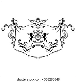 decorative elements in vintage style for decoration layout, framing, for text for advertising, vector illustration hands, set