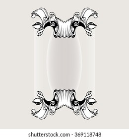 decorative elements in vintage style for decoration layout, framing, for advertising, vector illustration hands