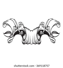 decorative elements in vintage style for decoration layout, framing, for advertising, vector illustration hands